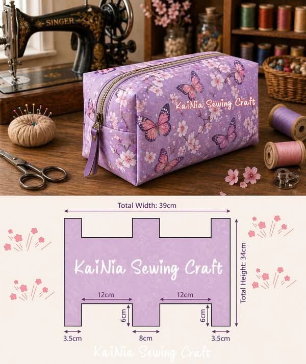 Molde de necessaire com estampa floral